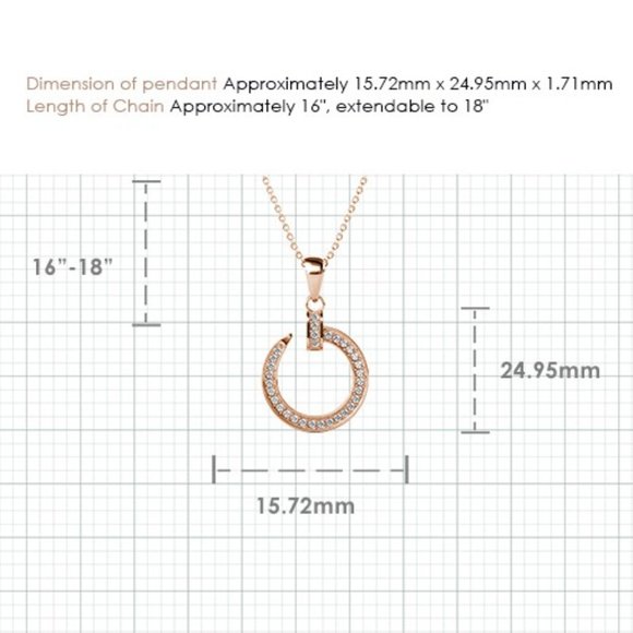 New! Nail Pendant Necklace Rose Gold - Picture 5 of 12